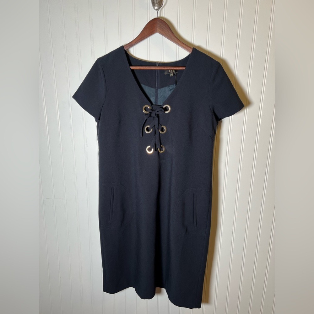 Navy Nautical Sheath Dress Size 8 (40 Eur) New with Tags